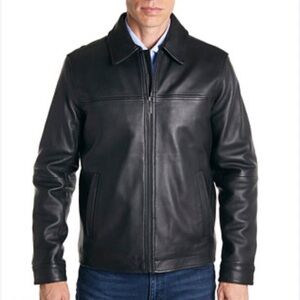 Perry Ellis Portfolio Lambskin Leather Jacket